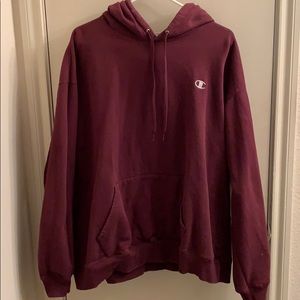 Champion Hoodie Sweatshirt Maroon XXL